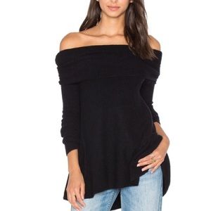 Free people black off the shoulder sweater size s